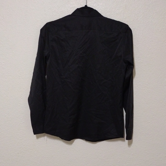 Black Button Down Shirt with Long Sleeves - Picture 9 of 11